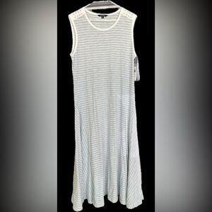 Maxi dress - Ralph Lauren. Heather blue and white stripes. Sleeveless. Size xl.